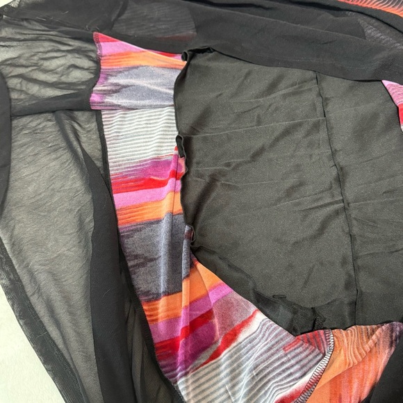 IGIGI Womens 12 NWT Cocktail Dress Empire Waist Mesh High Low Hem Bold Print - Picture 10 of 11